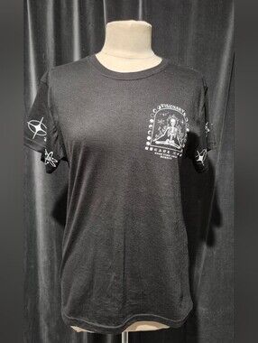 Graphic Black Crewneck Tee with White Occult Print (Box B)